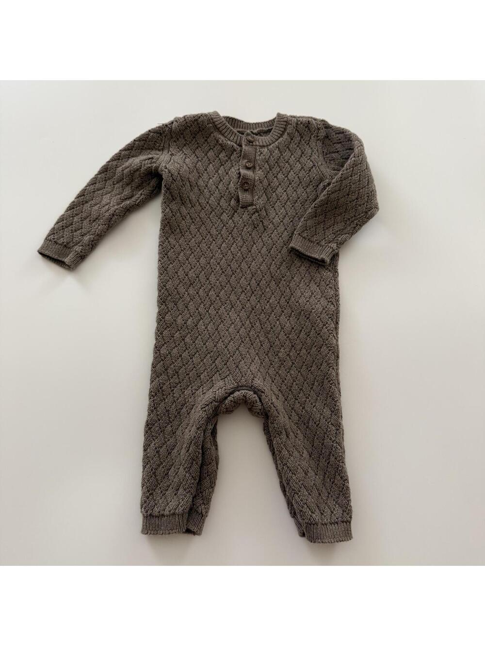 6m Brown Cable Knit Sweater Romper